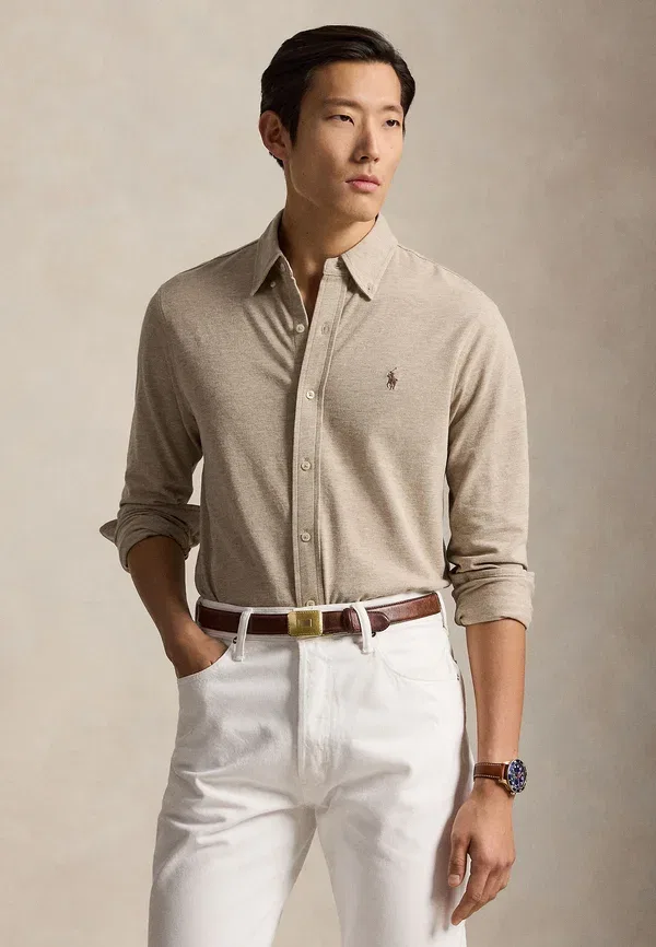 Футболка Polo Ralph Lauren Featherweight Mesh, цвет тусан бежевый хизер