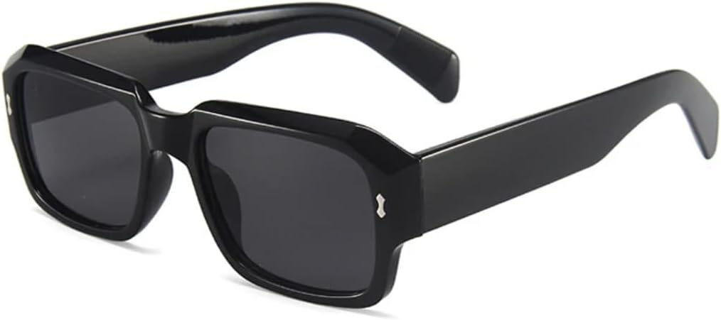 

Солнцезащитные очки для мужчин и женщин - защита UV400 - маленькая оправа с декоративными заклепками, градиентные линзы для занятий спортом на открытом воздухе DSVIGF, Black Gray