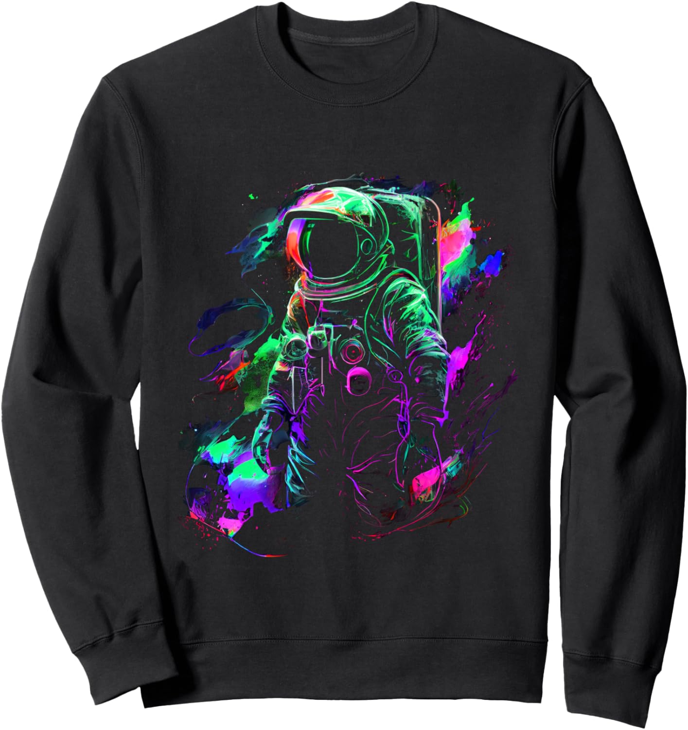 

Яркая толстовка с изображением космонавта, исследующего космос Colorful Astronaut Space Exploration Adventures, черный