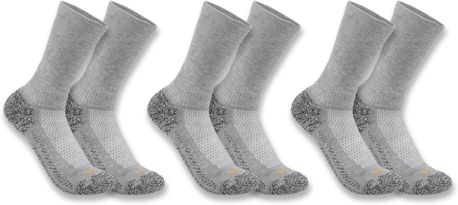 

Carhartt Women's SC6423W женские носки Midweight Crew, 3 пары, Grey