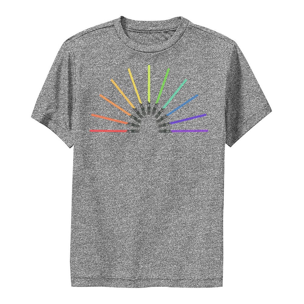 

Футболка Star Wars Pride Rainbow Lightsabers для мальчиков 8–20 лет Licensed Character, цвет Charcoal Heather