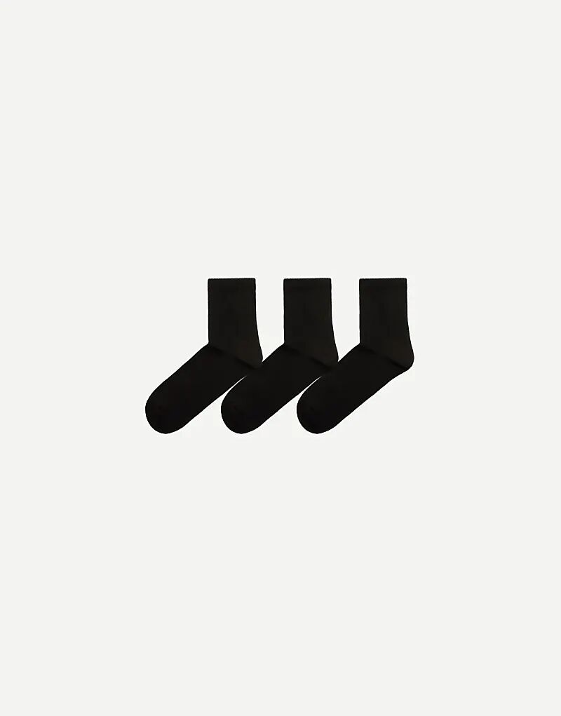 

Упаковка из 3 пар спортивных носков Bershka черного цвета