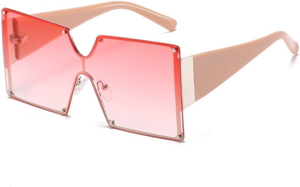 

Большие солнцезащитные очки для женщин, без оправы, цельные солнцезащитные очки с градиентным переходом, роскошные очки в стиле ретро и винтаж для мужчин TKKTLLT, Pink