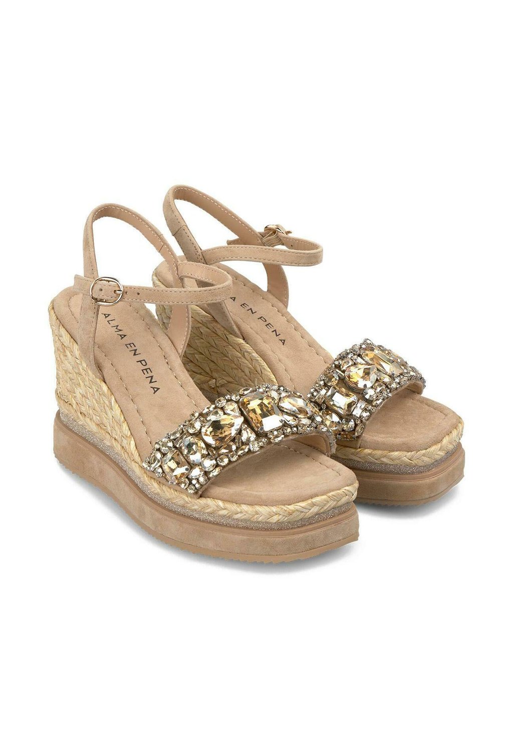 Босоножки на танкетке High heeled sandals Alma en Pena, светло-коричневый — фото 3