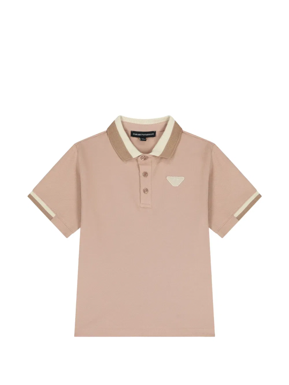 Полосатая рубашка-поло на пуговицах Emporio Armani Kids, нейтральный