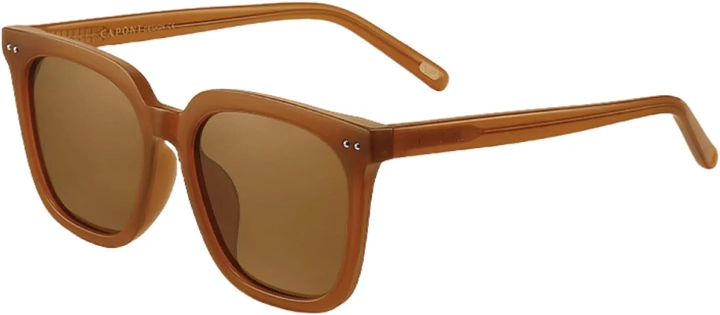 

Женские поляризованные солнцезащитные очки с увеличенной оправой из материала Tr-90, модные солнцезащитные очки с защитой от УФ-излучения TOIPASTN, Brown