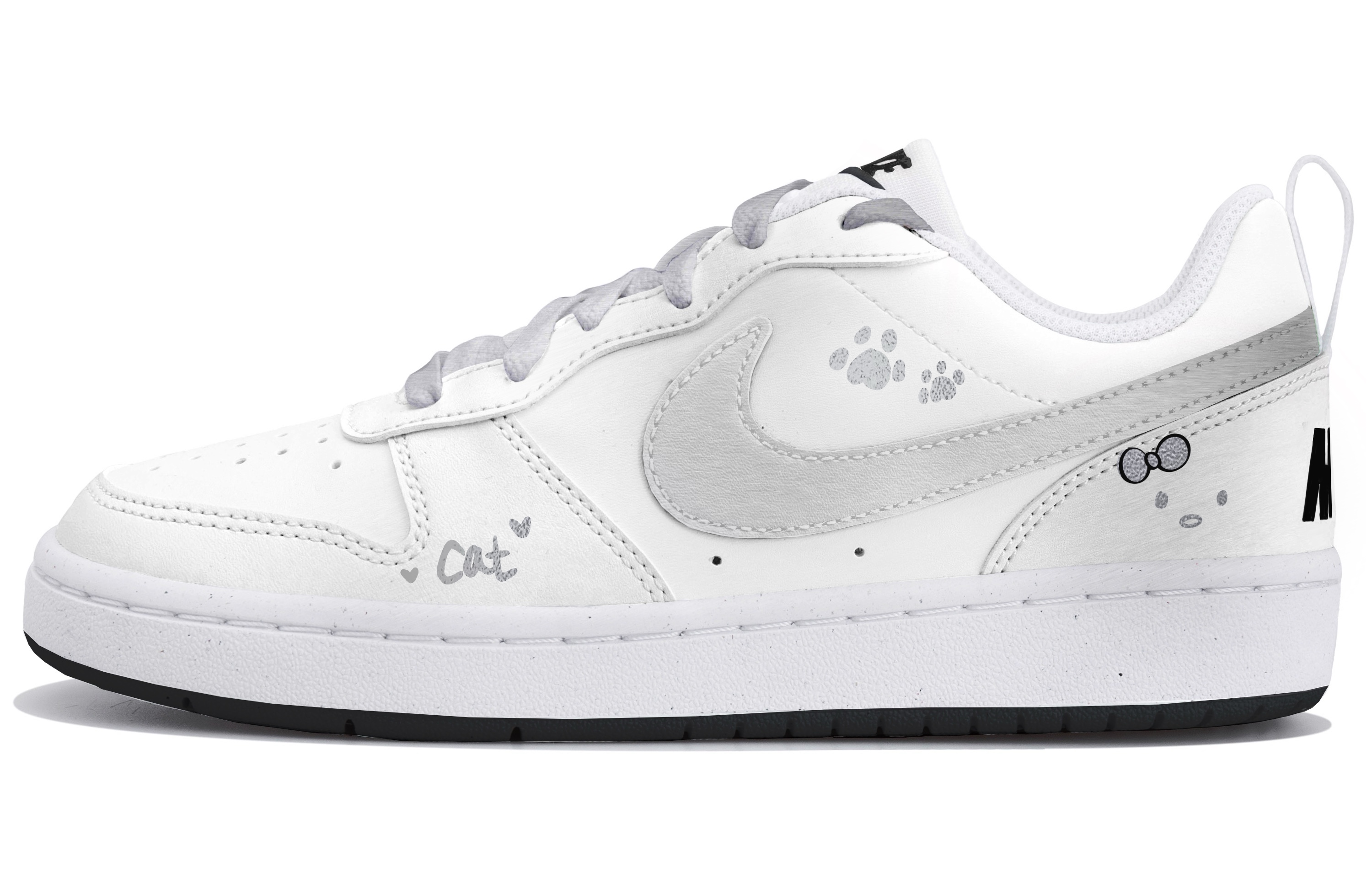 

Nike Court Borough Low top детские скейтборд кроссовки White Silver для подростков