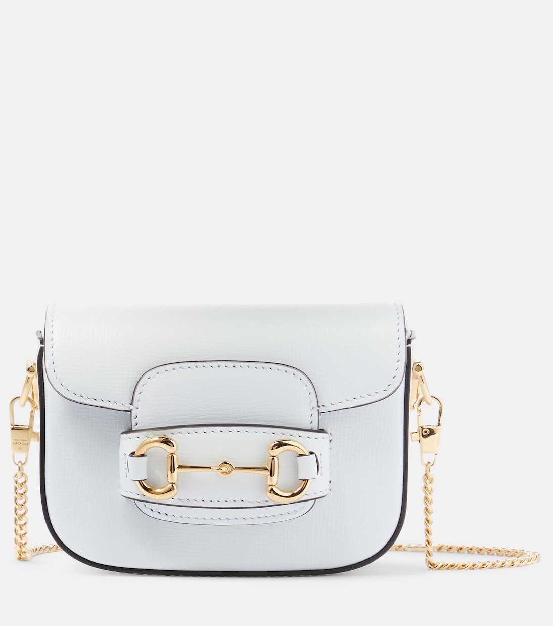 

Миниатюрная кожаная сумка через плечо horsebit 1955 Gucci, синий