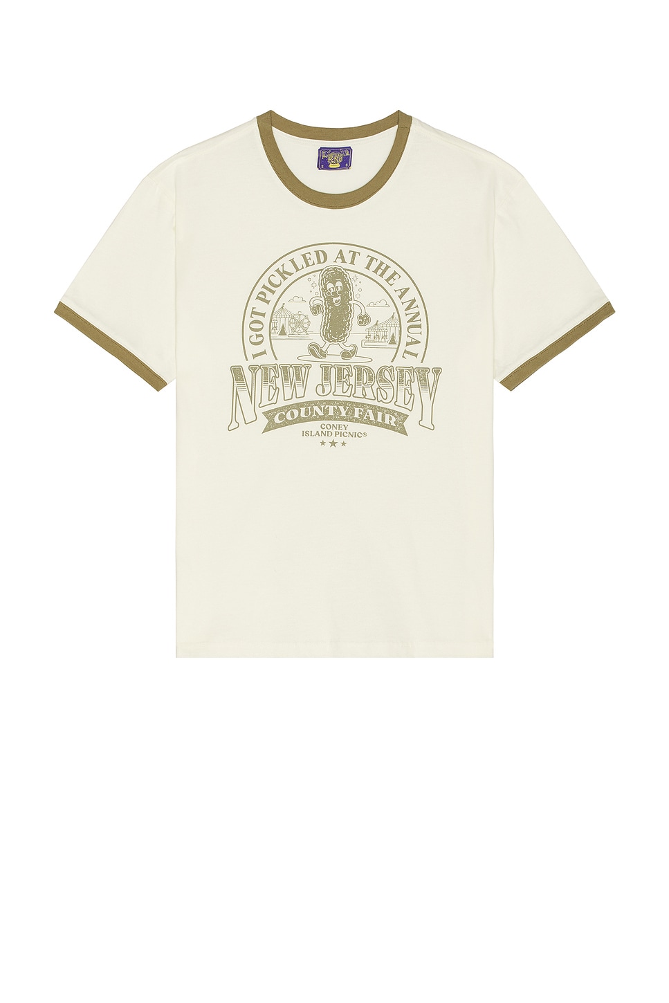 

Футболка "Рингер" с изображением пикника на Кони-Айленд, off white