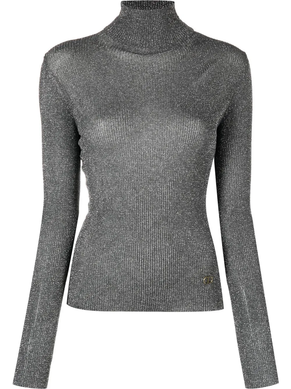 

Джемпер в рубчик с блестками TWINSET, серый
