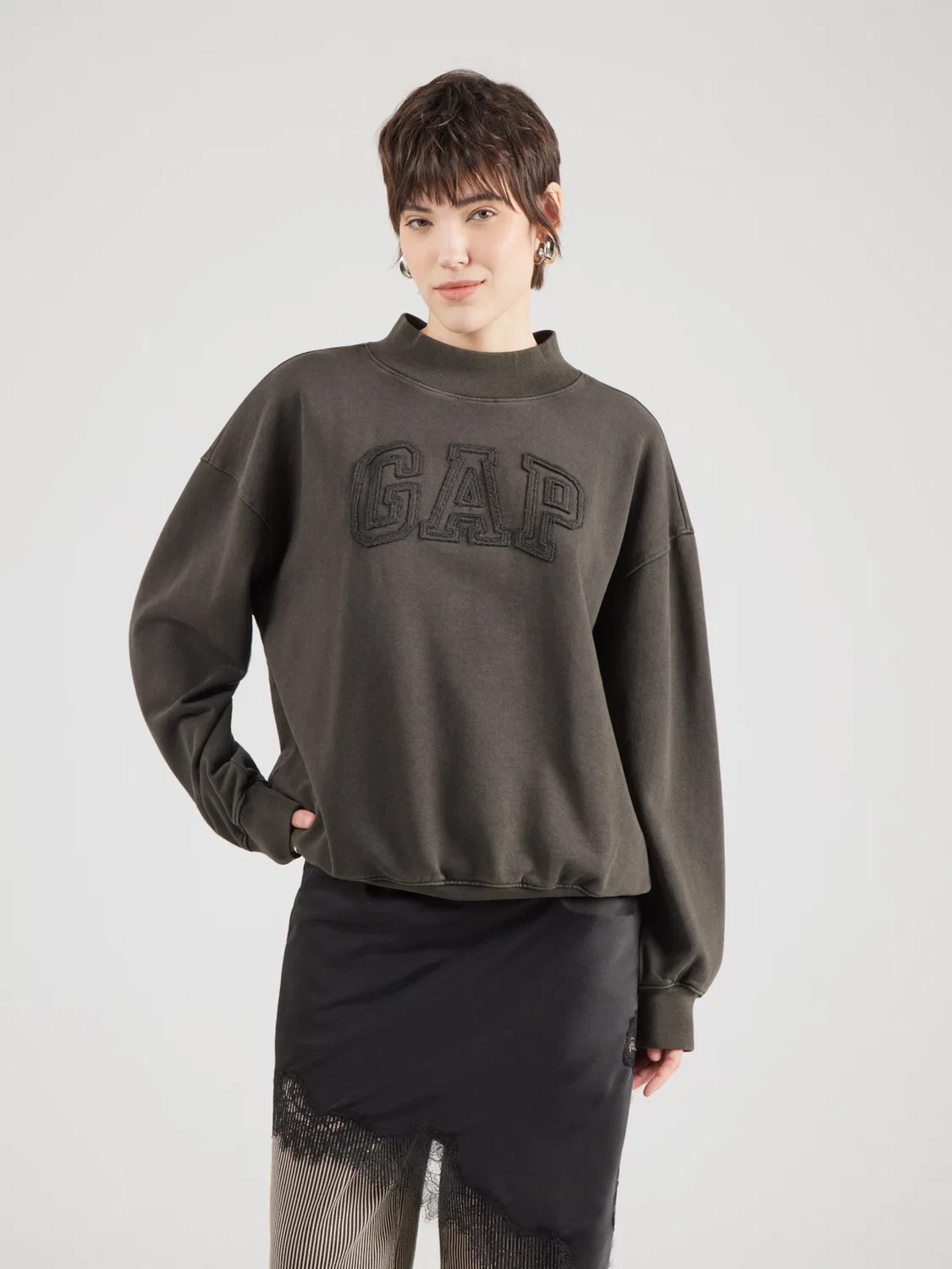 Толстовка Gap графитового и грязно-коричневого цвета — фото 3