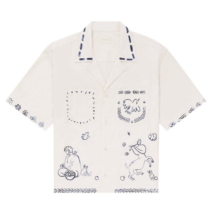 

Рубашка Aimé Leon Dore Lesvos Cropped Camp Shirt, белый