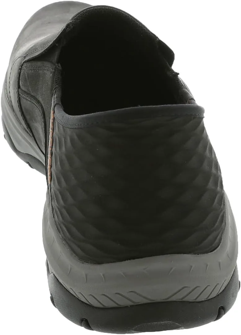 Мужские слипоны Skechers USA Craster - Lanigan с круглым носком и кожаной верхней частью с эластичными вставками, черный — фото 4