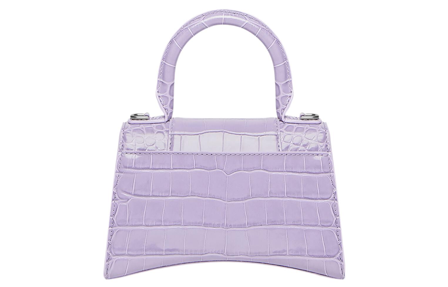 Багет Balenciaga Xs с верхней ручкой из крокодиловой кожи лавандового цвета — фото 2