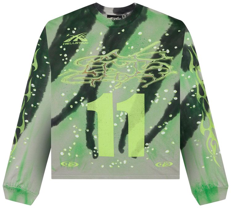 

Лонгслив Hellstar Tye-Dye Moto Long-Sleeve 'Green', зеленый