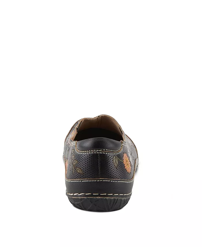 L'Artiste Women's Libora-Delite Роспись Вручную Кожаные Цветочные Слипоны Со Съемной Стелькой L'Artiste, серый — фото 4