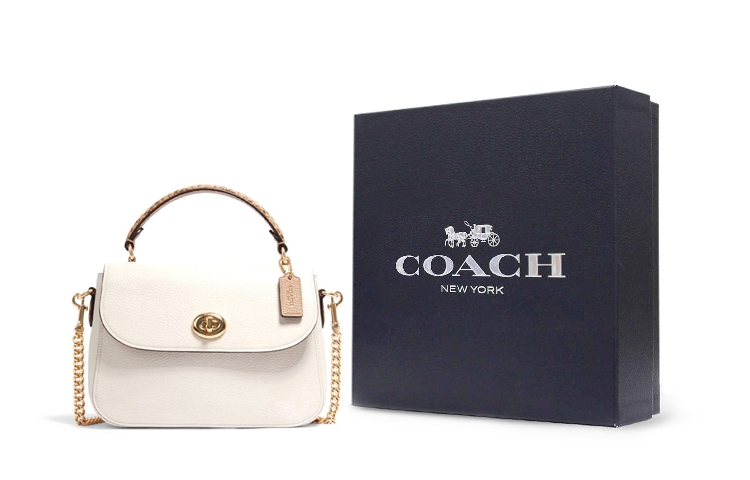 

COACH Кожаная сумка среднего размера женская белая