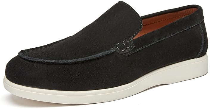 

Мужские слипоны из замши, мягкая подошва для вождения, повседневные мокасины, удобные плоские офисные туфли Generic, черный