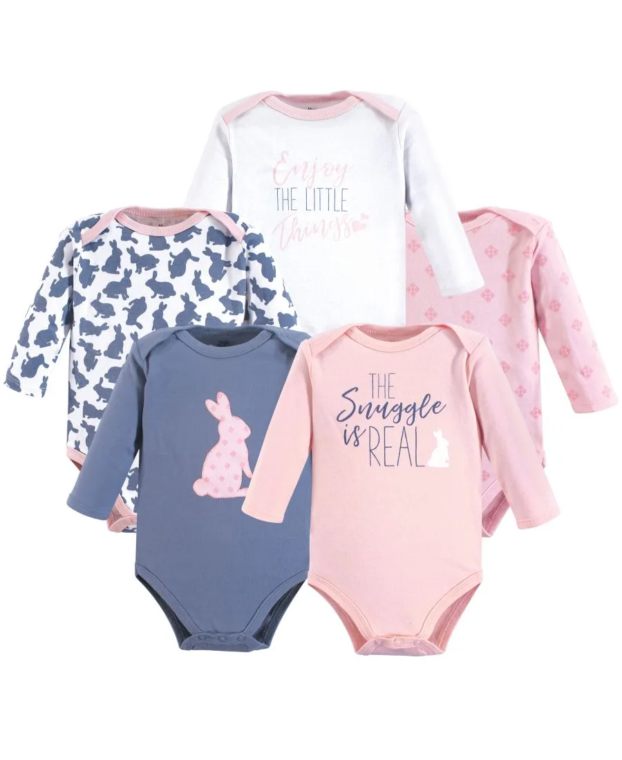 Набор из пяти боди с длинными рукавами Yoga Sprout, Snuggle Bunny