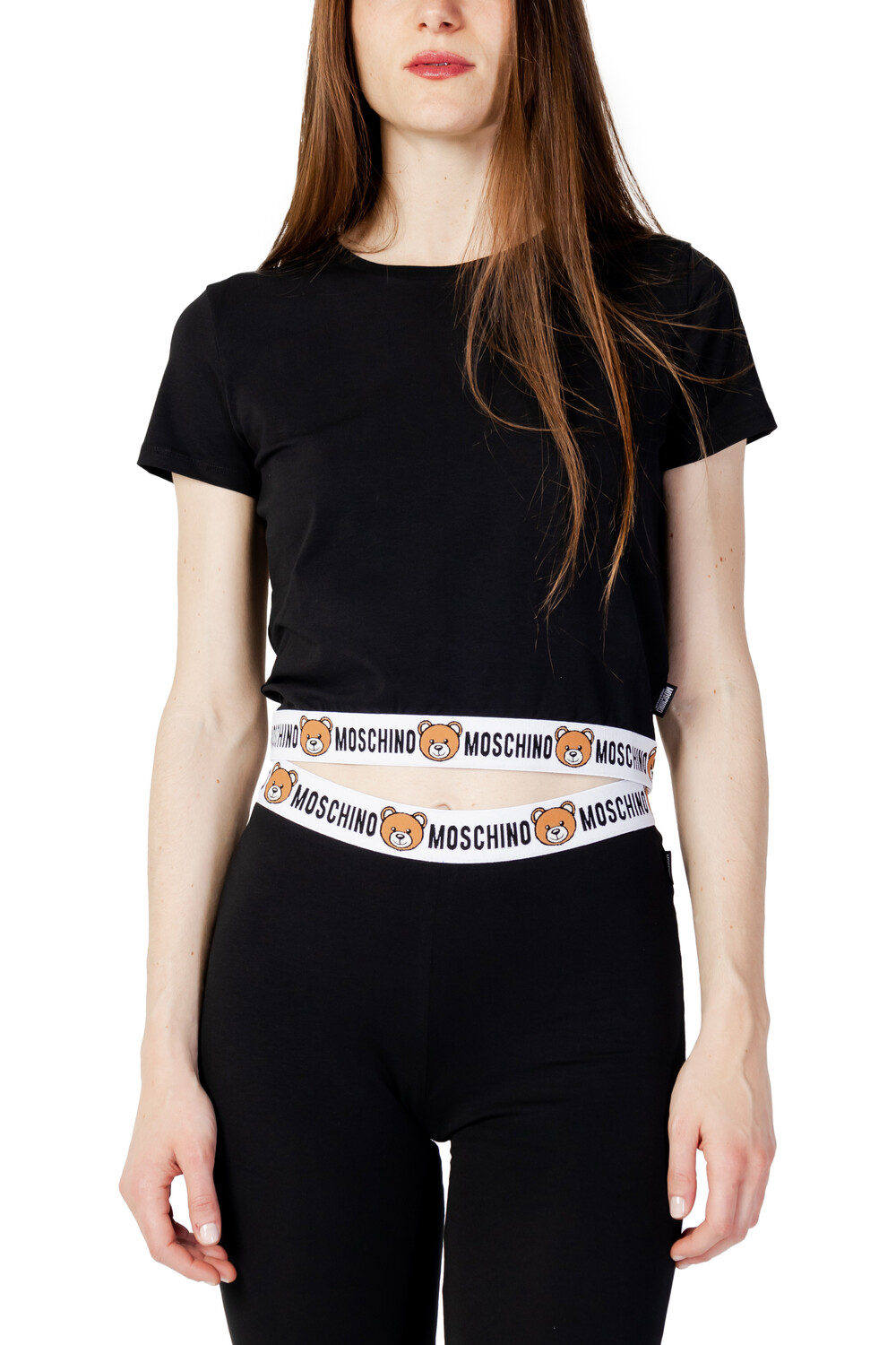 

Футболка женская Moschino Underwear короткая, черный