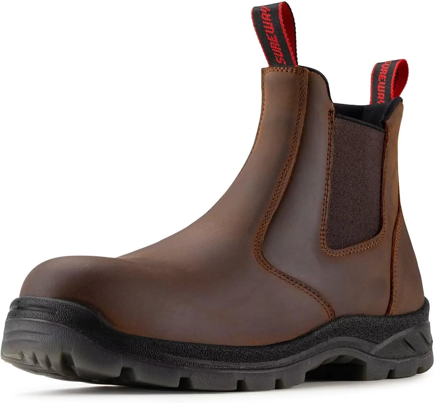 

Мужские рабочие сапоги SUREWAY Slip-On, из цельной кожи, антистатические, водо- и противоскользящие, для пожарных, механиков, промышленного и строительного использования, коричневый
