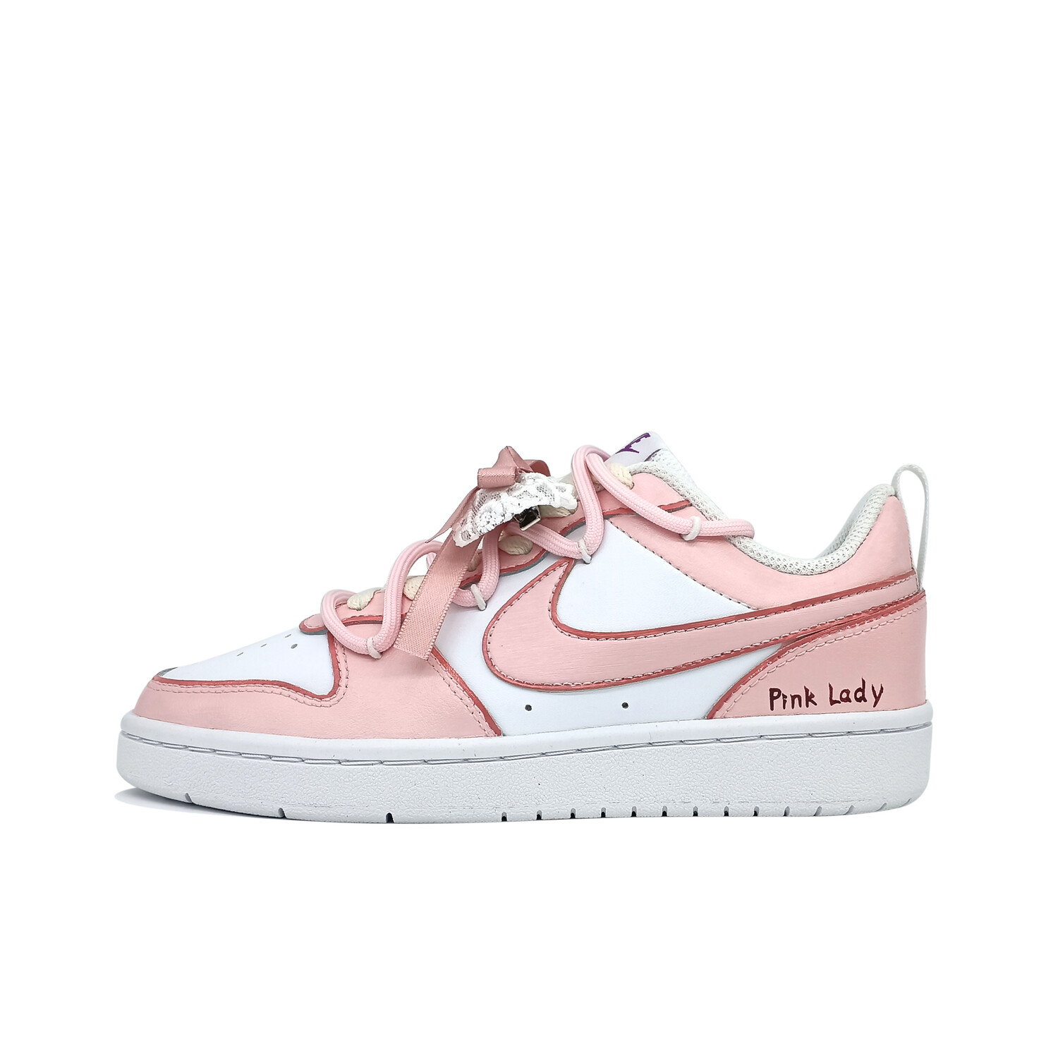 

Кроссовки для скейтбординга Court Borough женские, низкие, белый/розовый Nike