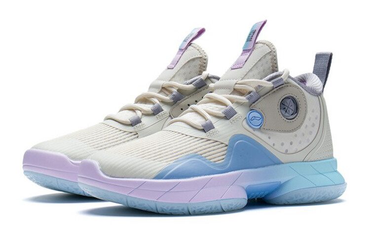 Детские баскетбольные кроссовки GS Mid-top Pearl White/Aurora Blue Lining Young — фото 3
