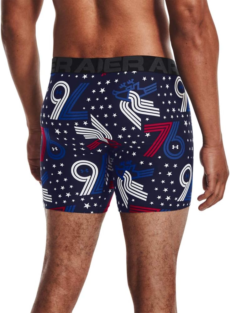 

Мужские боксеры Under Armour Tech длиной 6 дюймов, Midnight Navy (416)/White