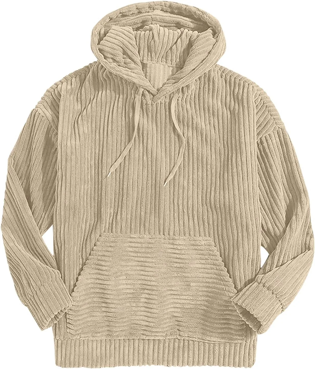 

Мужская модная блуза с капюшоном и карманом из вельвета