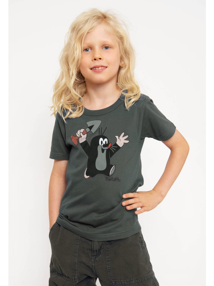 Logoshirt Футболка «Маленький крот» - «Ура!» серого цвета — фото 3