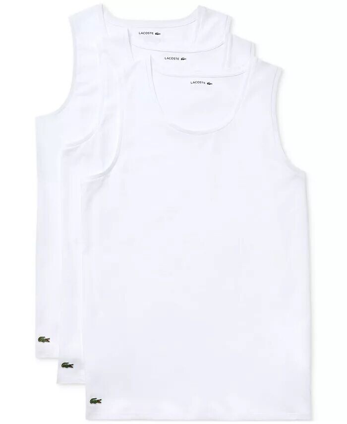 

Комплект из 3 мужских облегающих маек Lacoste, белый