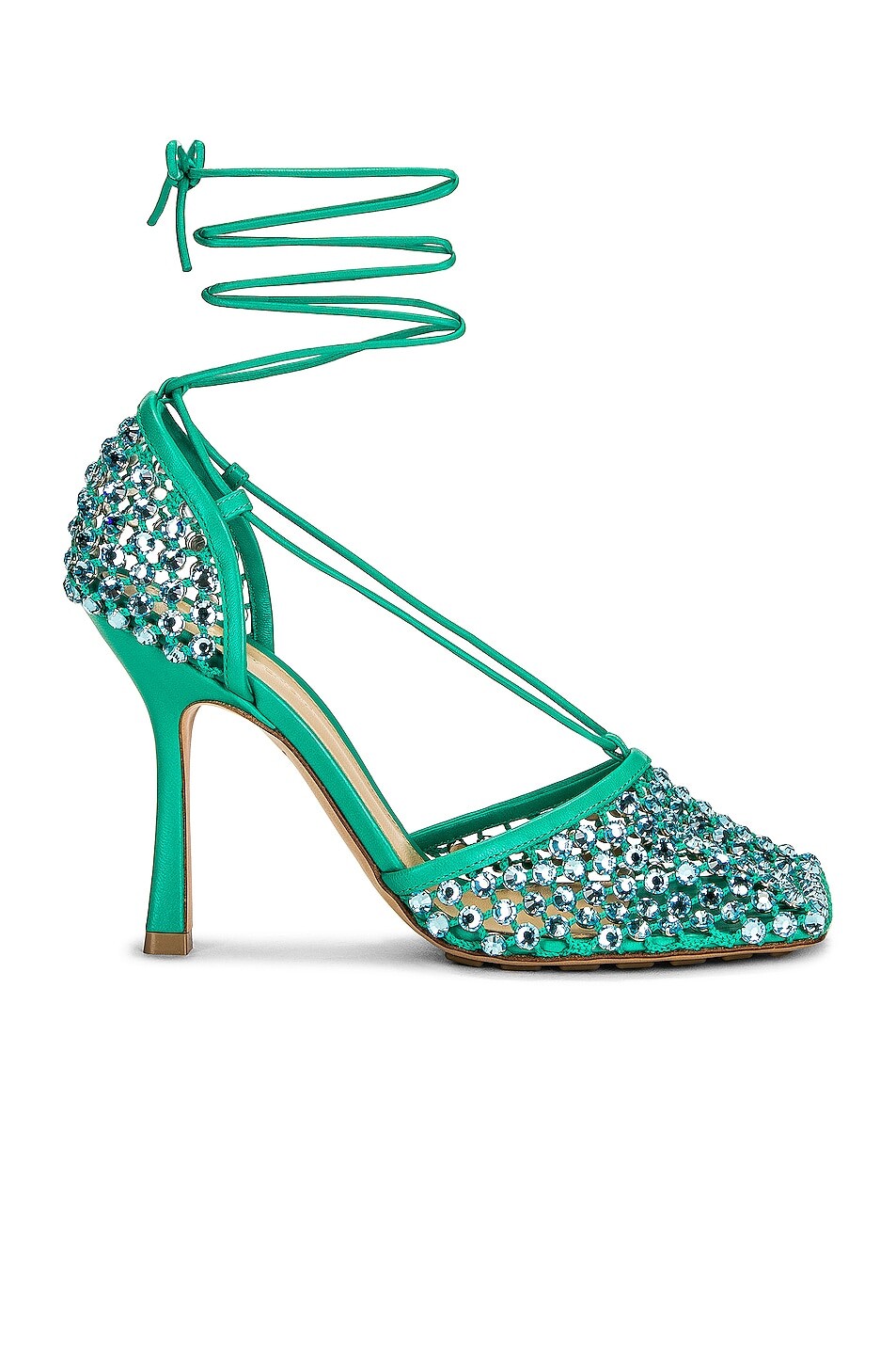 

Туфли Bottega Veneta Stretch Lace-Ups, цвет Acid Turquoise