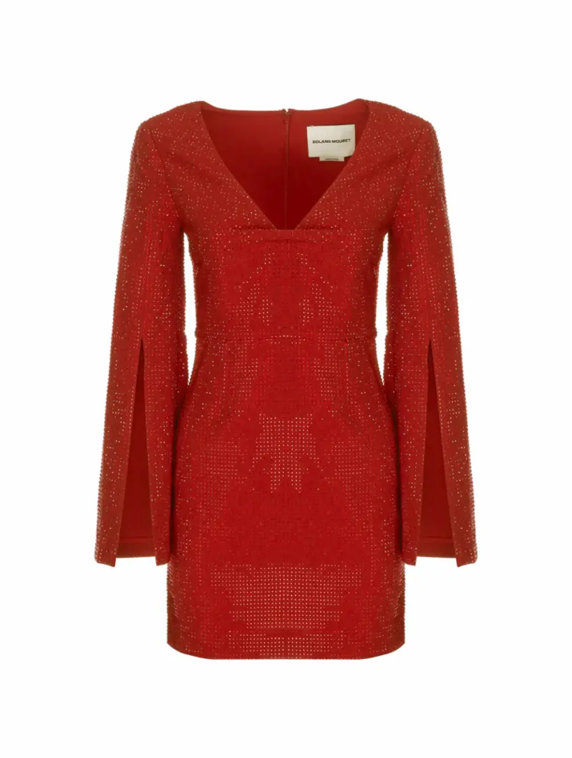 

Платье мини со стразами Roland Mouret, красный