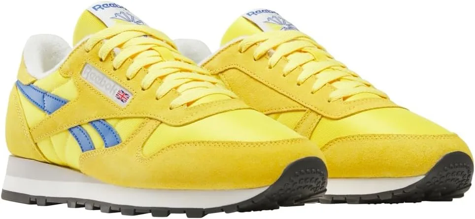 Кроссовки Reebok Unisex Adult Classic Leather V1, синий/золотой — фото 2