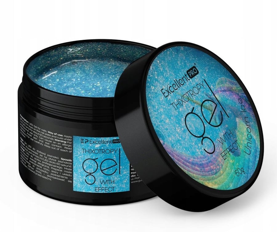 

Excellent Pro Tixothropy Gel Glitter Builder Gel Unicorn Ice 50 г