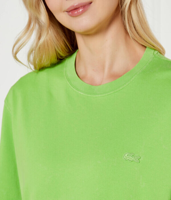 Футболка женская Lacoste свободного кроя, зеленый — фото 4