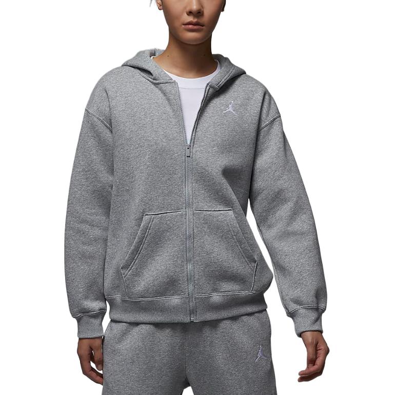 Jordan Бруклинская флисовая худи на молнии для женщин, Toned Dark Gray — фото 4