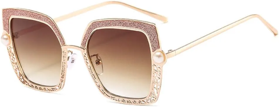 

Солнцезащитные очки «кошачий глаз» с жемчужной оправой, мужские и женские, защита от ультрафиолета UV400, винтажные очки, розовые очки для женщин LANGSER, C2