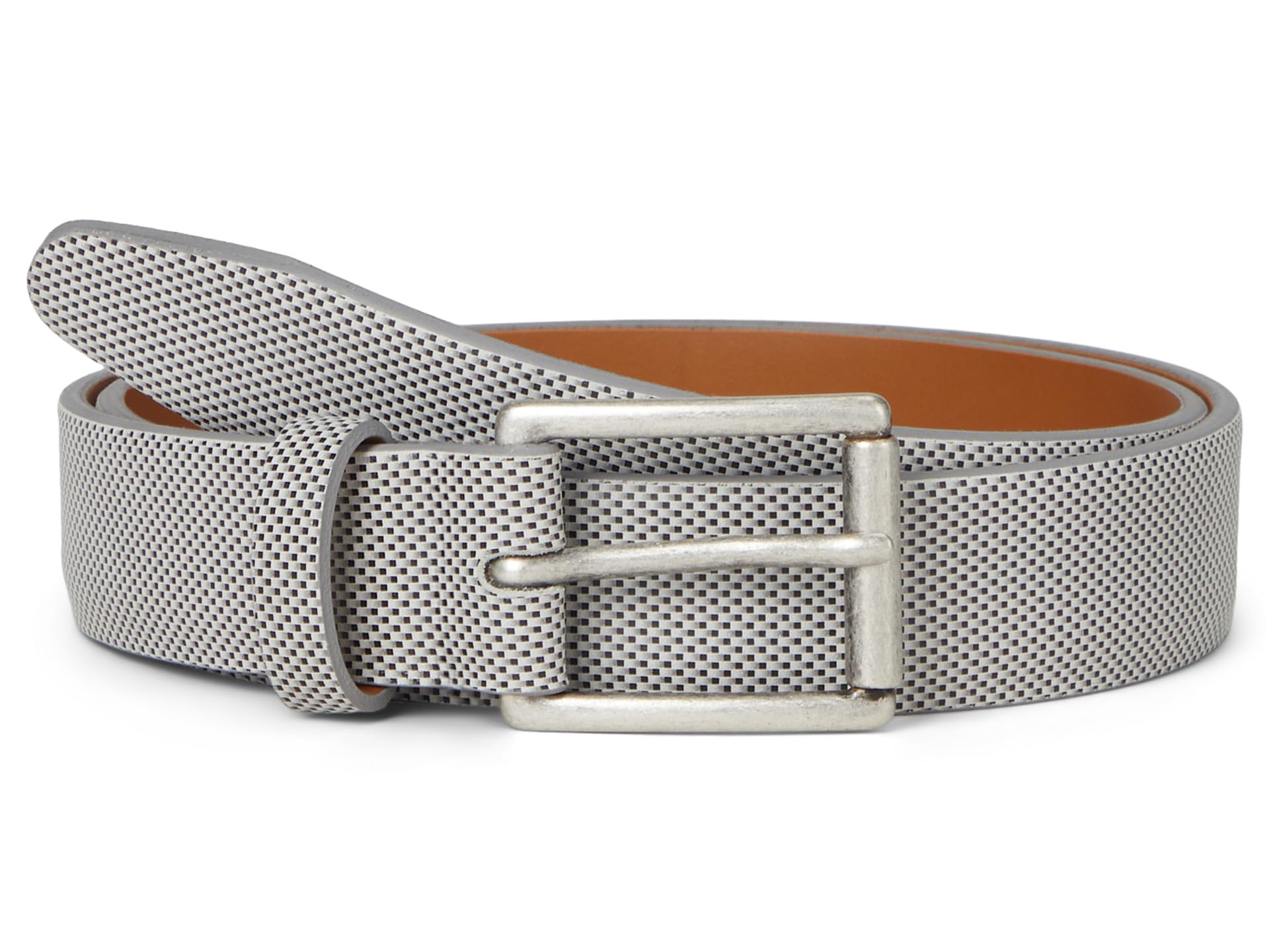

Ремень Johnston & Murphy Brushed Micro Check, белый