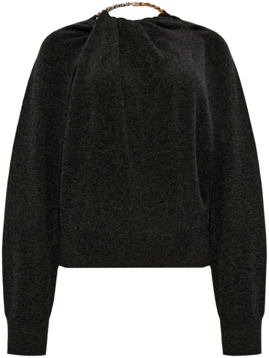 

Stella McCartney шерстяной джемпер с цепочкой, черный