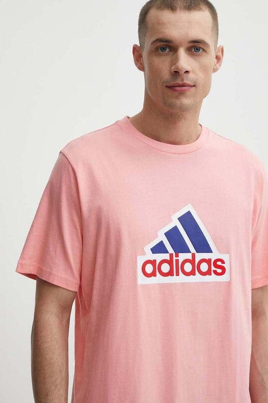 

Хлопковая футболка adidas, розовый