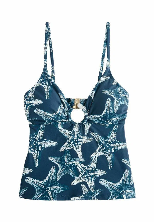 Топ для бикини Regular fit hardware tummy control tankini top, Next, цвет темно-синий с морской звездой