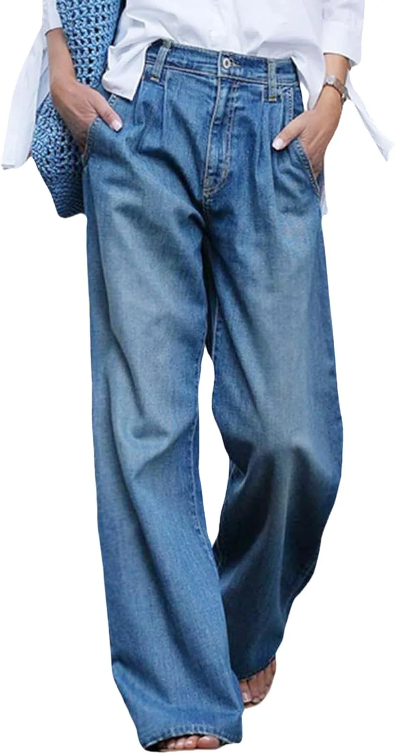 

Kubbon женские джинсы wide leg с высокой талией