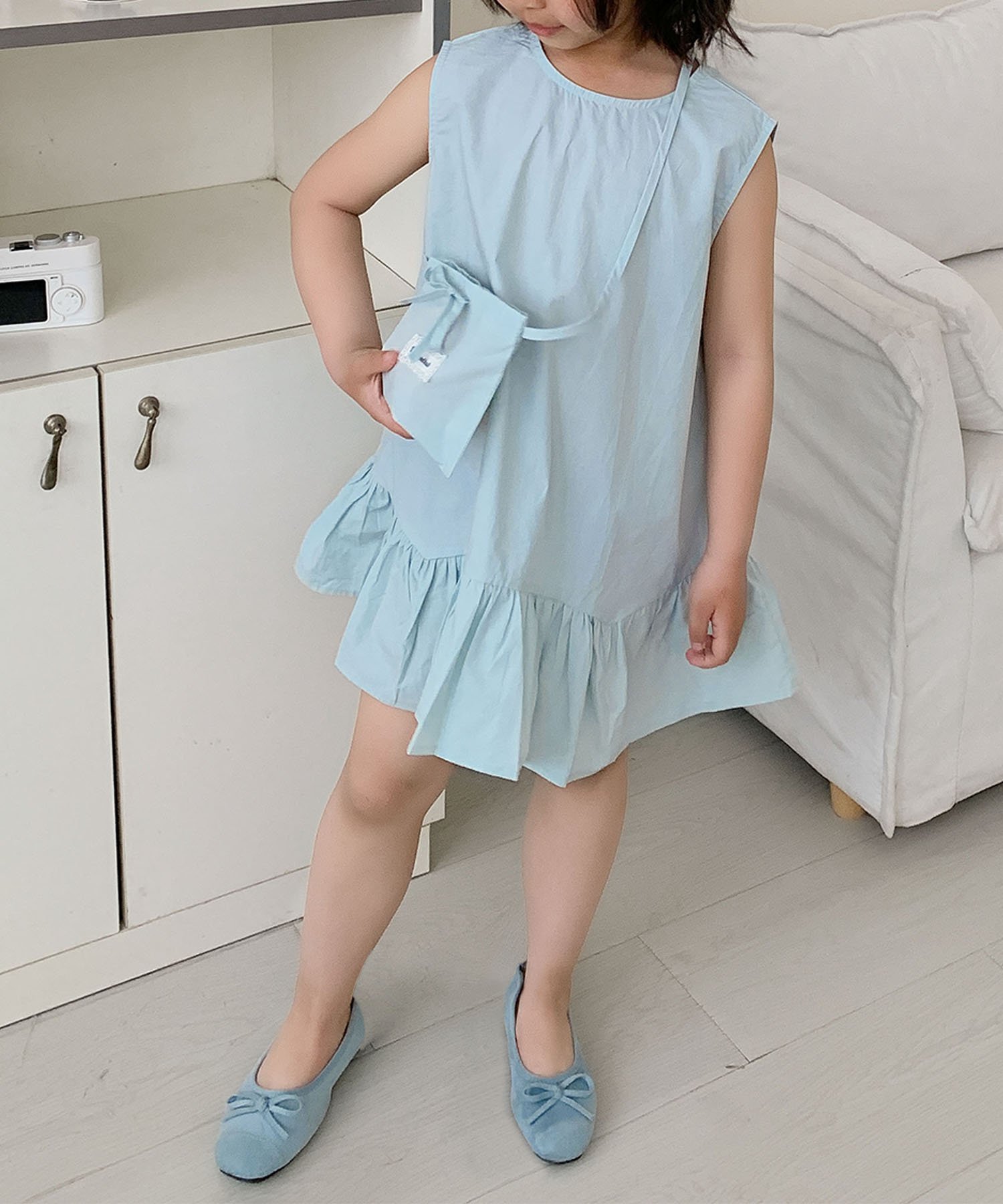 Платье с оборками по низу Aimoha Kids, blue