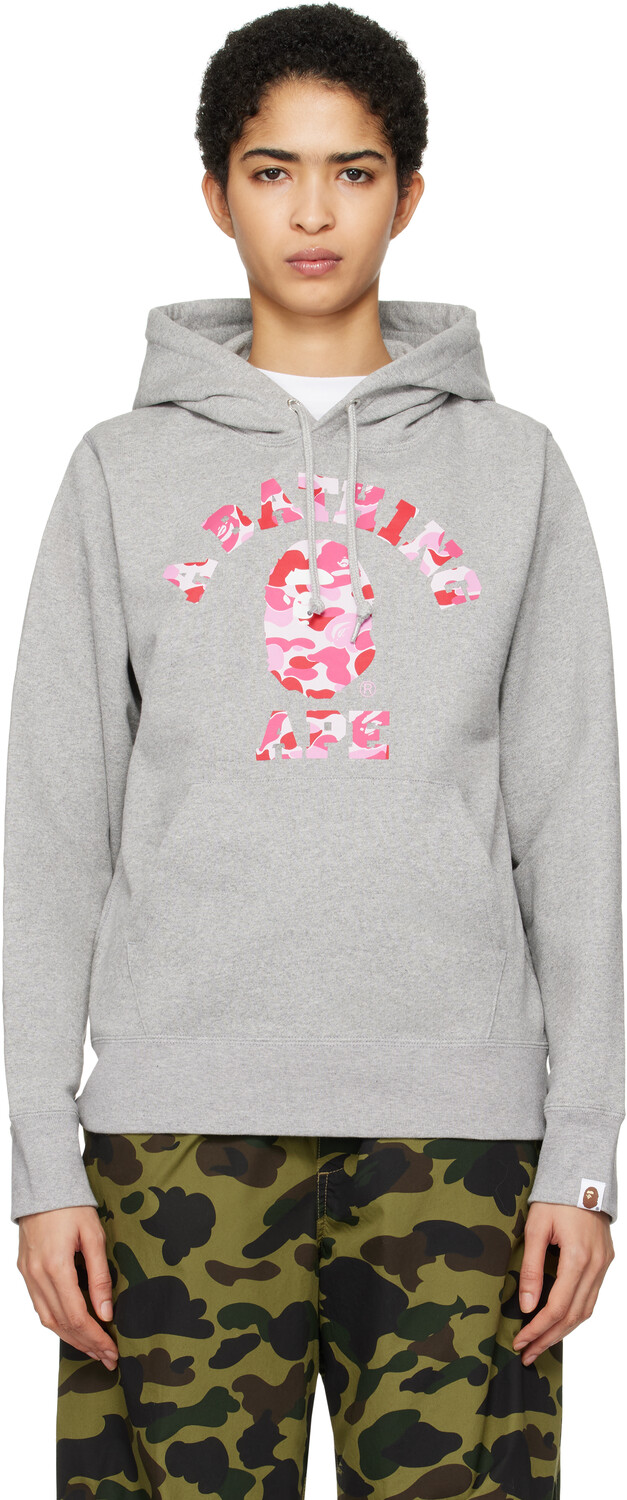 

Толстовка с капюшоном ABC Camo College BAPE, серый