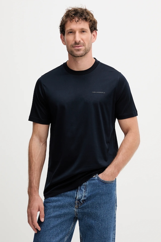 

Хлопковая футболка Karl Lagerfeld, темно-синий
