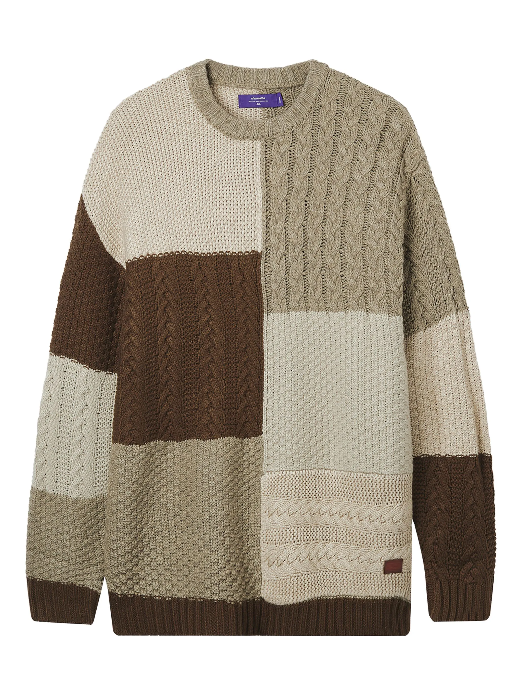 

Свитер ручной вязки в стиле пэчворк Aftermaths, бежевый