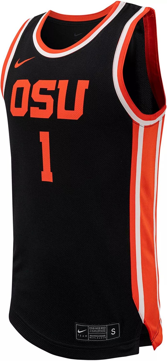 Мужская черная баскетбольная майка Nike Oregon State Beavers #1 — фото 2