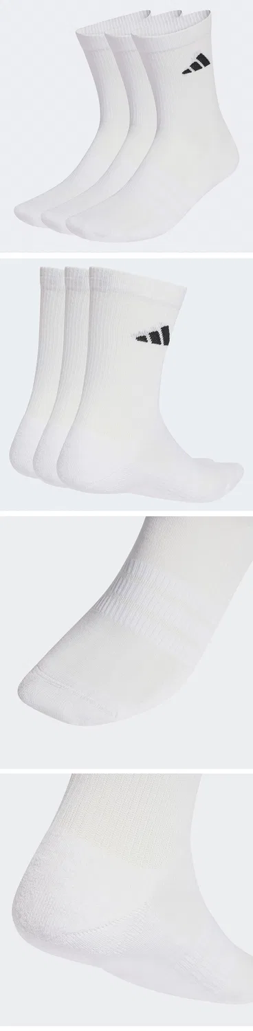 Женские спортивные носки-получулки Cushion (3 пары) белые от Adidas — фото 4