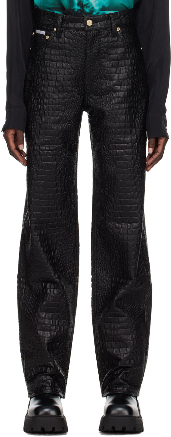

Черные джинсы Benz из искусственной кожи EYTYS, Black croco
